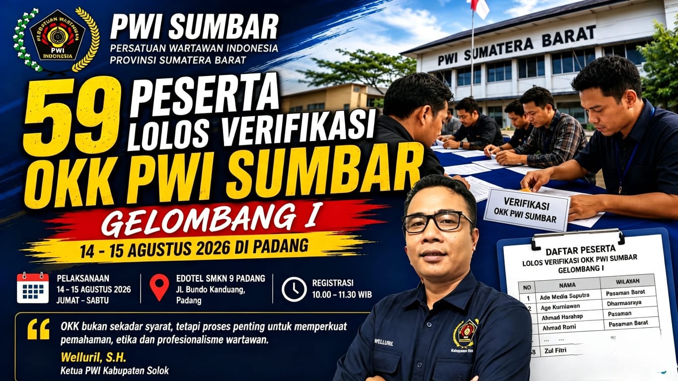 Proses verifikasi peserta OKK PWI Sumbar Gelombang I telah selesai dilaksanakan.