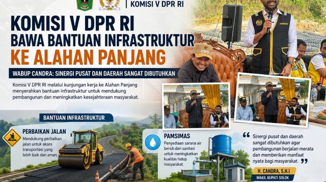 Kunjungan kerja Komisi V DPR RI bawa bantuan infrastruktur ke Alahan Panjang, Kabupaten Solok.